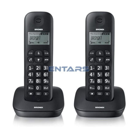 Telefono Cordless DUO Brondi Gala Twin Funzione ECO DECT 20 voci Rubrica Nero